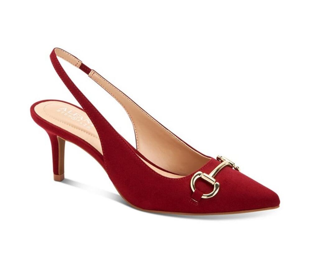 Alfani Womens NEW Carynn Red Gold Buckle Pumps Slingback Heels Shoes / Size 5